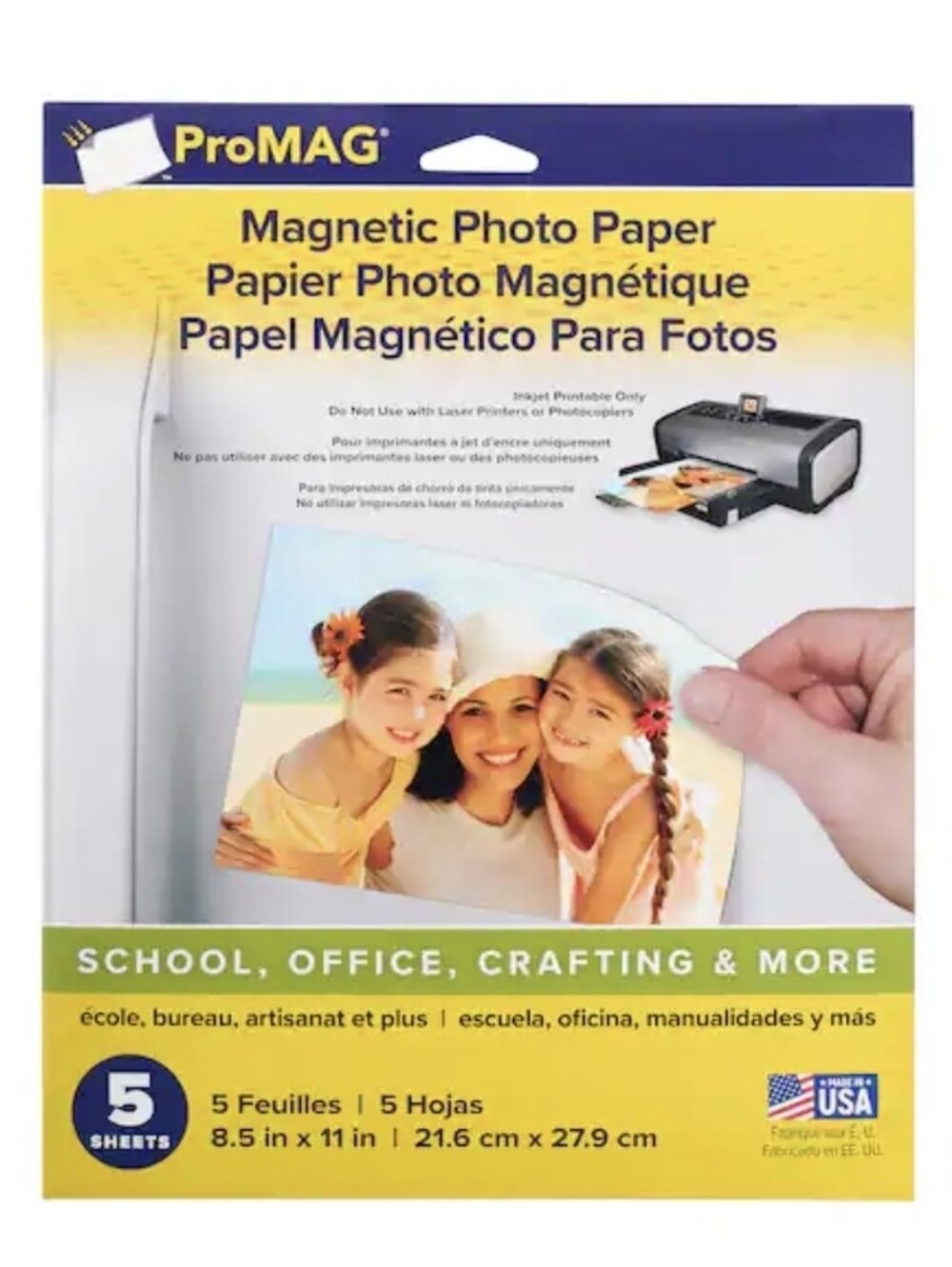 ProMag Magnetic Photo Paper - White - Pack of 5 Sheets